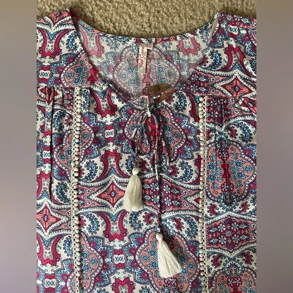 NWT Red Camel boho print top size M - Picture 3 of 8